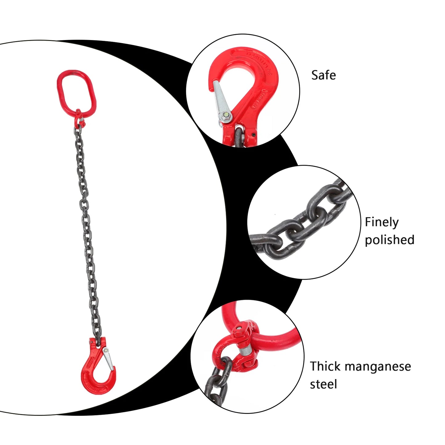 Heavy-Duty Manganese Steel Lifting Sling Hooks for Trucks and Construction Equipment