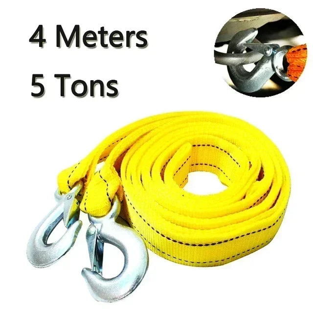 Heavy-Duty Winch Towing Strap with Hooks