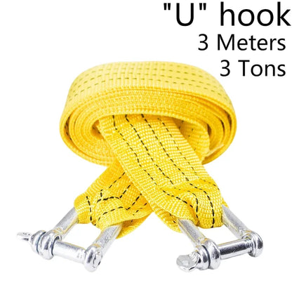 Heavy-Duty Winch Towing Strap with Hooks