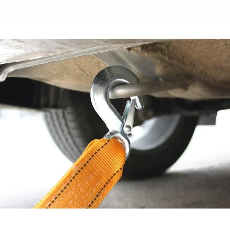 Heavy-Duty Winch Towing Strap with Hooks