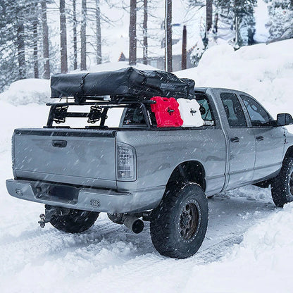 Heavy-Duty Rear Bucket Bracket with Tent Rack Cross Bar for Pickup Trucks