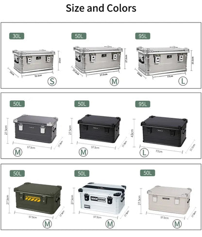 Black Folding Aluminum Alloy Tool Organizer Box for Trucks