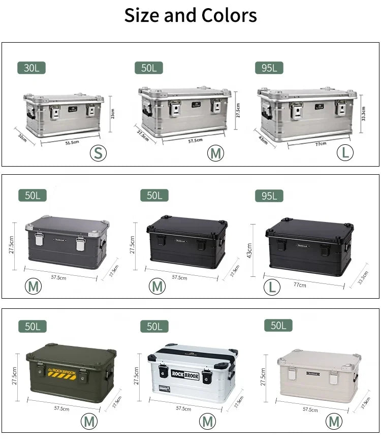 Black Folding Aluminum Alloy Tool Organizer Box for Trucks