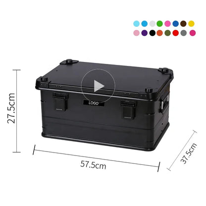 Black Folding Aluminum Alloy Tool Organizer Box for Trucks