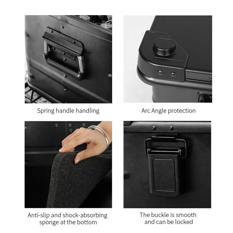 Black Folding Aluminum Alloy Tool Organizer Box for Trucks