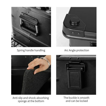 Black Folding Aluminum Alloy Tool Organizer Box for Trucks